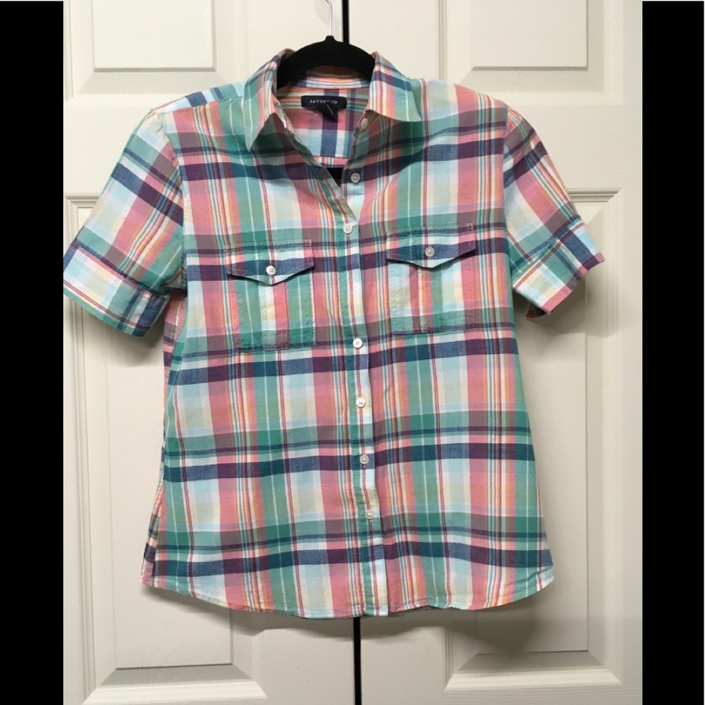 Land's End Madras blouse.